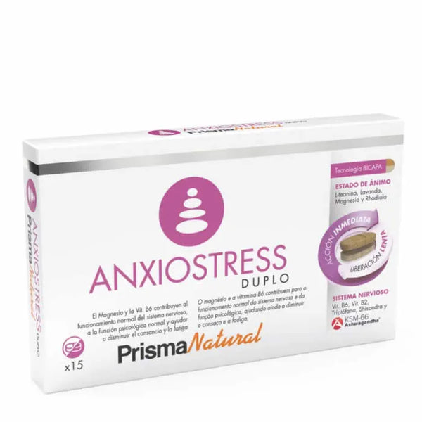 Prisma Natural Anxiostress Duplo 15 Bilayer Tablets - Batty Beauty