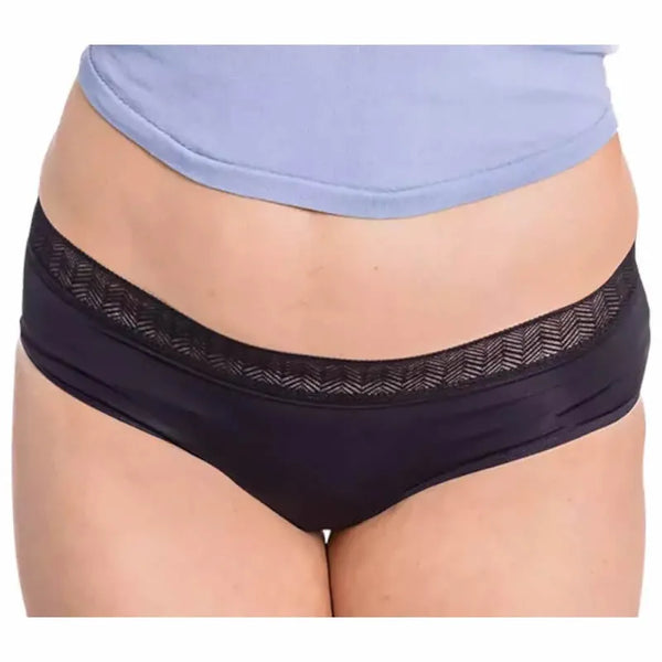 Enna Hipster Menstrual Panty Black Abundant Flow T-L Evening - Batty Beauty