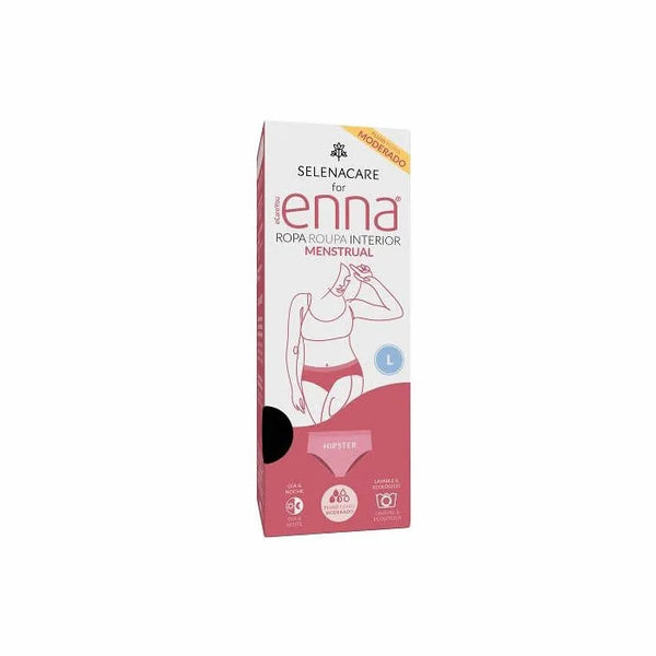 Enna Menstrual Brief Hipster Black Moderate Flow Size L Day & Night - Batty Beauty