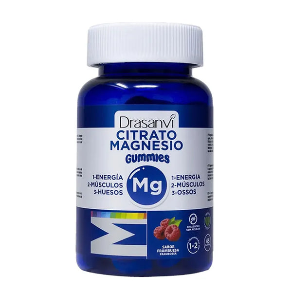 Drasanvi Citrate de Magnésium 45 Gummies Saveur Framboise - Batty Beauty