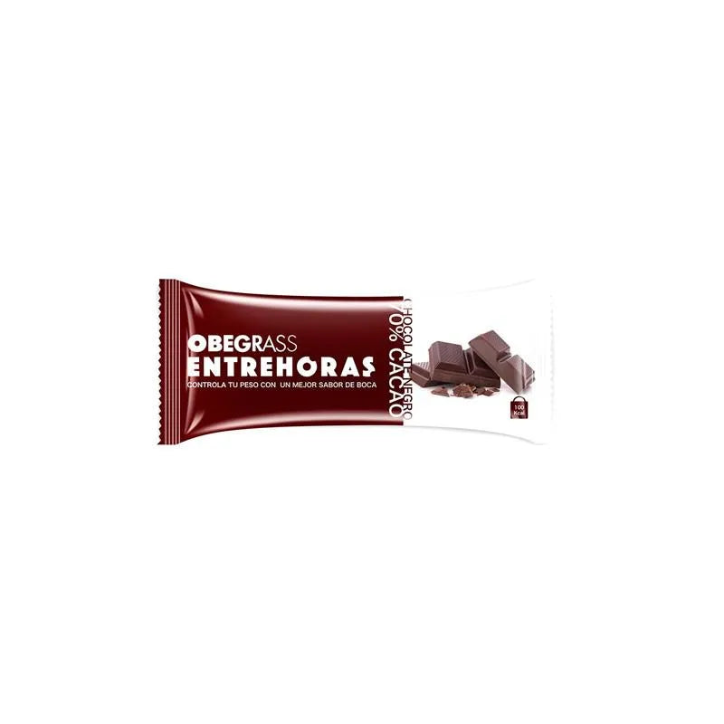 Actafarma Obegrass Barrita Entrehoras Chocolate Negro 50 Cacao