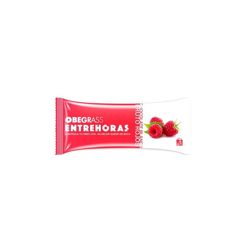 Actafarma Obegrass Barrita Entrehoras Chocolate Blanco y Frutos Rojos