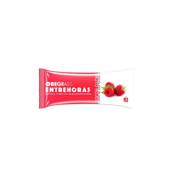 Actafarma Obegrass Barrita Entrehoras Chocolate Blanco y Frutos Rojos 30g - Batty Beauty