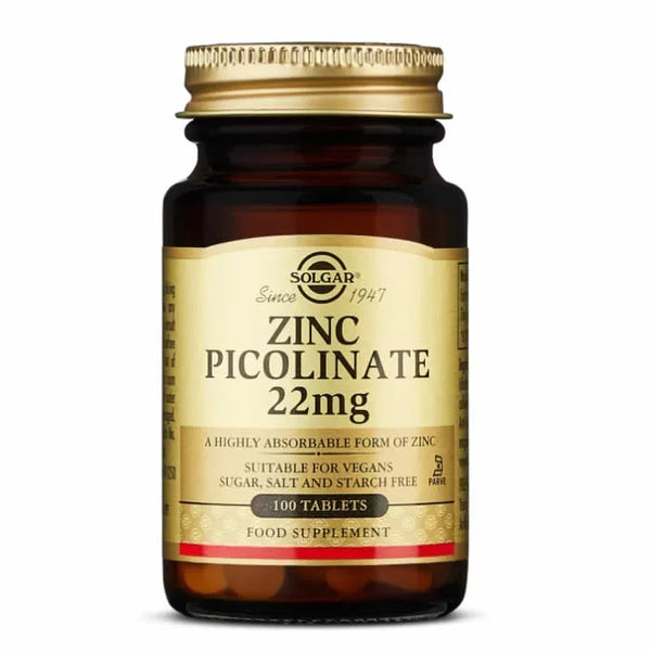 Solgar Zinc Picolinate 22 mg 100 Tablets - Batty Beauty