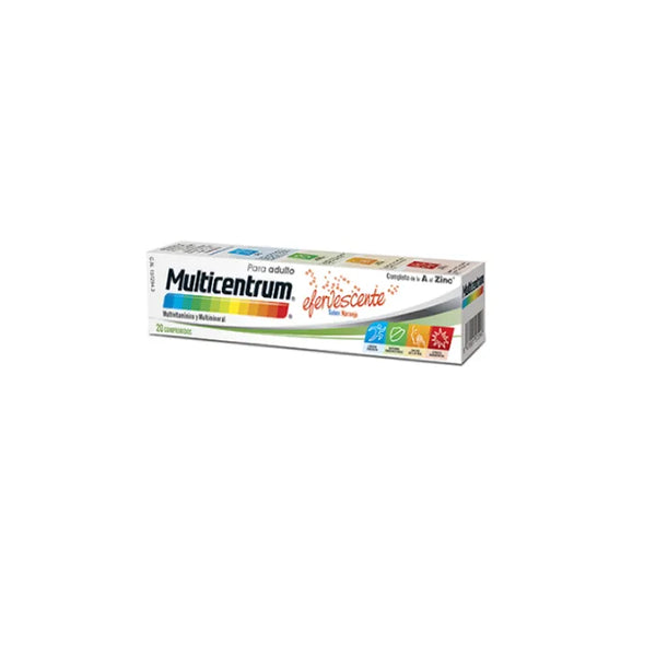 Multicentrum Effervescent Saveur D'orange 20 Comprimés - Batty Beauty