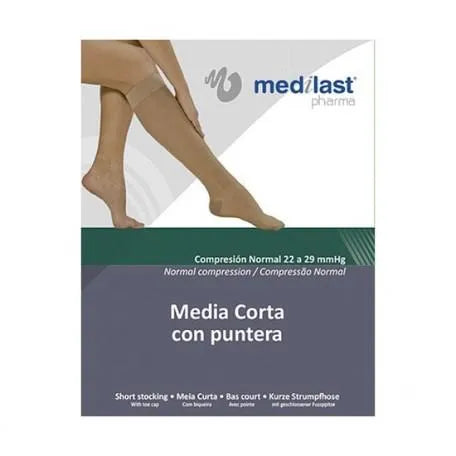 Medilast Media Medilast Corta Con Puntera Negro Talla Mediana