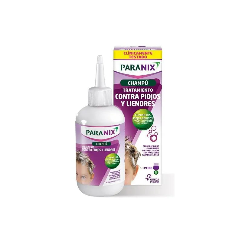 Perrigo Paranix Shampooing Traitement Contre Les Poux et Les Lentes Peigne