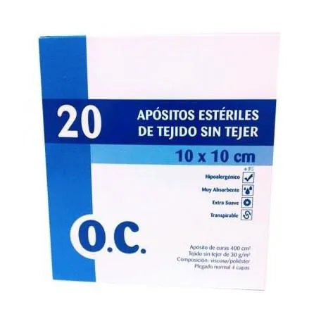 O.C Tissu Non Tissé Compressé Stérile O.c 20cmx20cm 20uds 20uds
