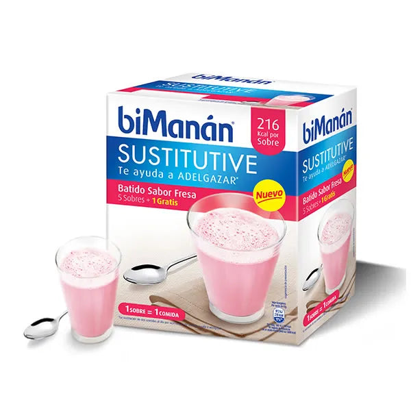 Bimanán Bimanan Sustitutive Milk-Shake À La Fraise 5+1 Unités