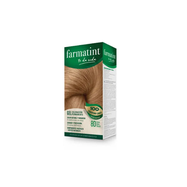 Farmatint Gel Coloration Permanent 8D Blond Doré Clair 150ml - Batty Beauty