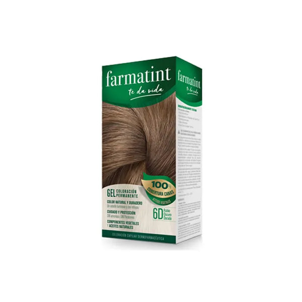 Farmatint Gel Coloration Permanent 6D Blond Doré Foncé 150ml - FARMATINT