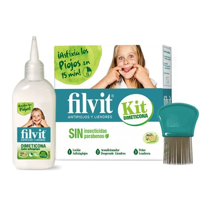 Filvit Dimeticona Anti Poux Lotion Coffret 3 Produits