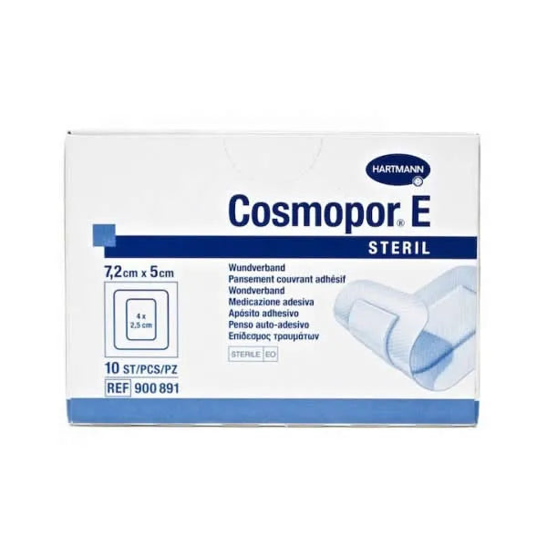 Hartmann Cosmopor E Steril Absorbent Adhesive Dressing 7,2X5cm 10 Units - Batty Beauty