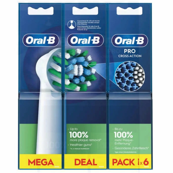 Oral-B Pro Cross Action Replacement 6 Units - Batty Beauty