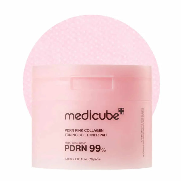 Medicube PDRN Pink Collagen Toning Gel Toner 70 Pads - Batty Beauty