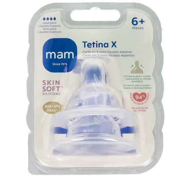 MAM SkinSoft Teat For Thick Liquids +6 Months 2 Units - Batty Beauty