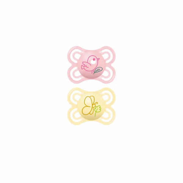 Mam Perfect Pacifier Reduces Risk of Misaligned Teeth Silicone 2–6 Months 2 Units - Batty Beauty