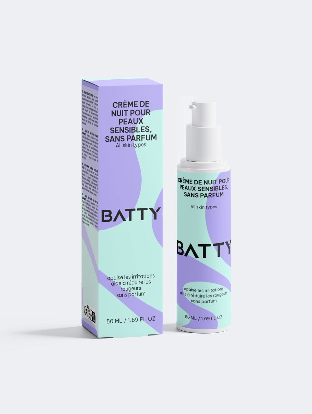 Crème de nuit pour peaux sensibles, sans parfum